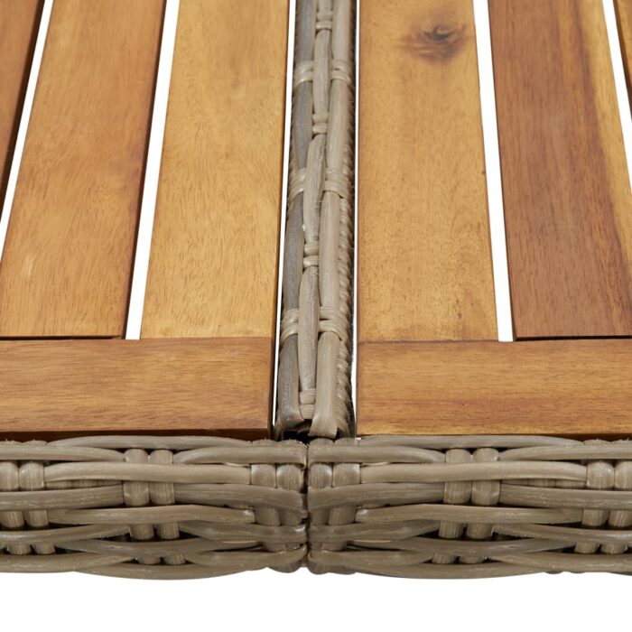 Table à manger de jardin Marron 200x100x74 cm Résine tressée – Image 4