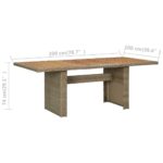 Table à manger de jardin Marron 200x100x74 cm Résine tressée – Image 5