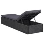 Chaise longue Résine tressée Noir et gris foncé – Image 3