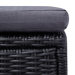 Chaise longue Résine tressée Noir et gris foncé – Image 4