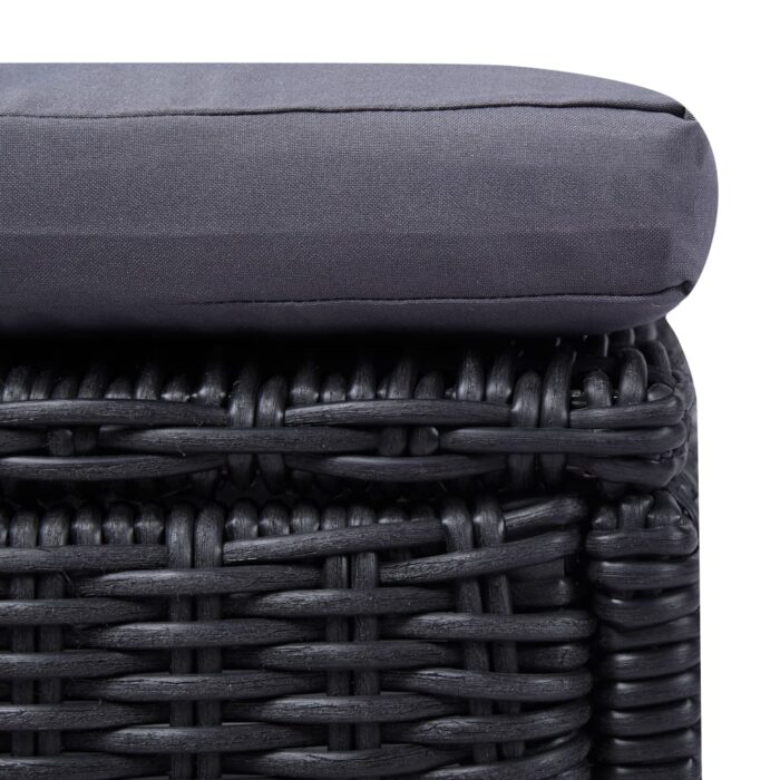 Chaise longue Résine tressée Noir et gris foncé – Image 4