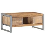Table basse 95x50x40 cm Bois de manguier brut – Image 10