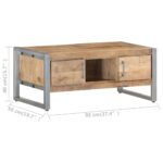 Table basse 95x50x40 cm Bois de manguier brut – Image 6