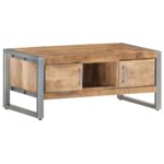 Table basse 95x50x40 cm Bois de manguier brut – Image 9