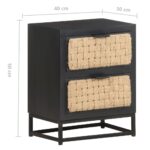 Table de chevet 40x30x50 cm Bois de manguier massif – Image 6