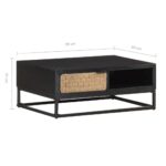 Table basse 90x60x35 cm Bois de manguier massif – Image 6