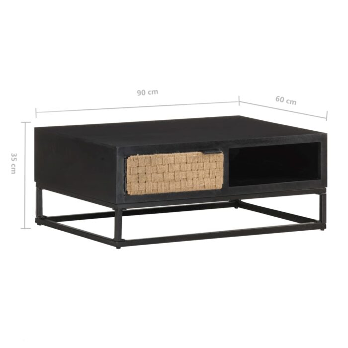 Table basse 90x60x35 cm Bois de manguier massif – Image 6