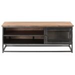 Table basse Gris 90x50x35 cm Bois d'acacia massif – Image 2