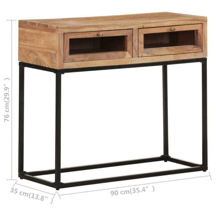 Table console 90x35x76 cm Bois d'acacia massif – Image 6