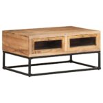 Table basse 90x60x40 cm Bois d'acacia massif – Image 10