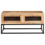 Table basse 90x60x40 cm Bois d'acacia massif – Image 3