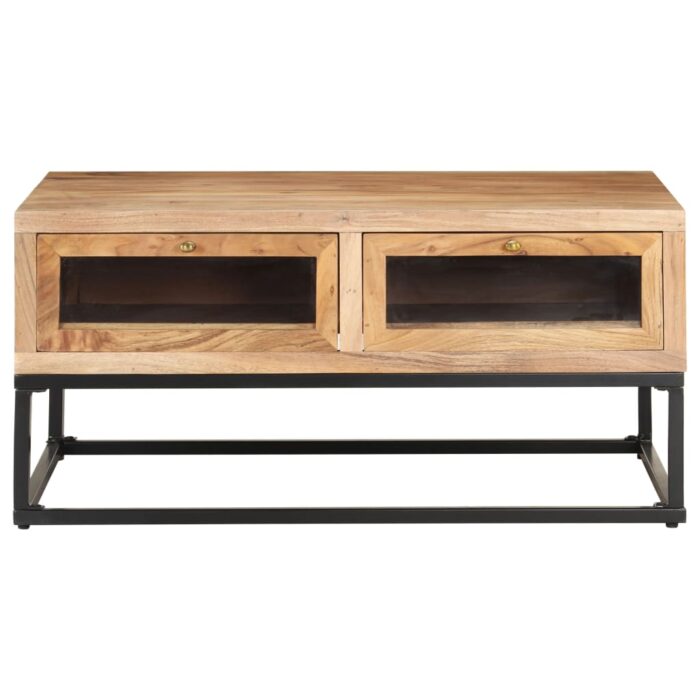 Table basse 90x60x40 cm Bois d'acacia massif – Image 3