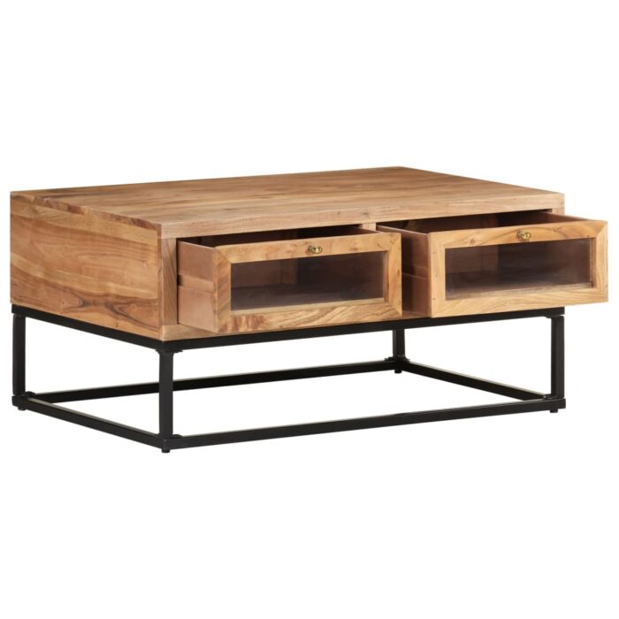 Table basse 90x60x40 cm Bois d'acacia massif – Image 4