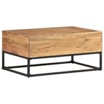 Table basse 90x60x40 cm Bois d'acacia massif – Image 5