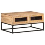 Table basse 90x60x40 cm Bois d'acacia massif – Image 7