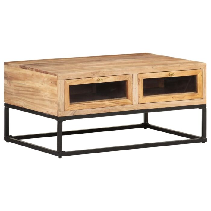 Table basse 90x60x40 cm Bois d'acacia massif – Image 7