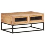 Table basse 90x60x40 cm Bois d'acacia massif – Image 8