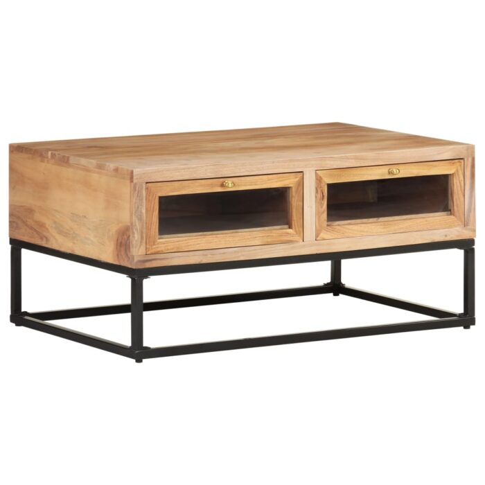 Table basse 90x60x40 cm Bois d'acacia massif – Image 8