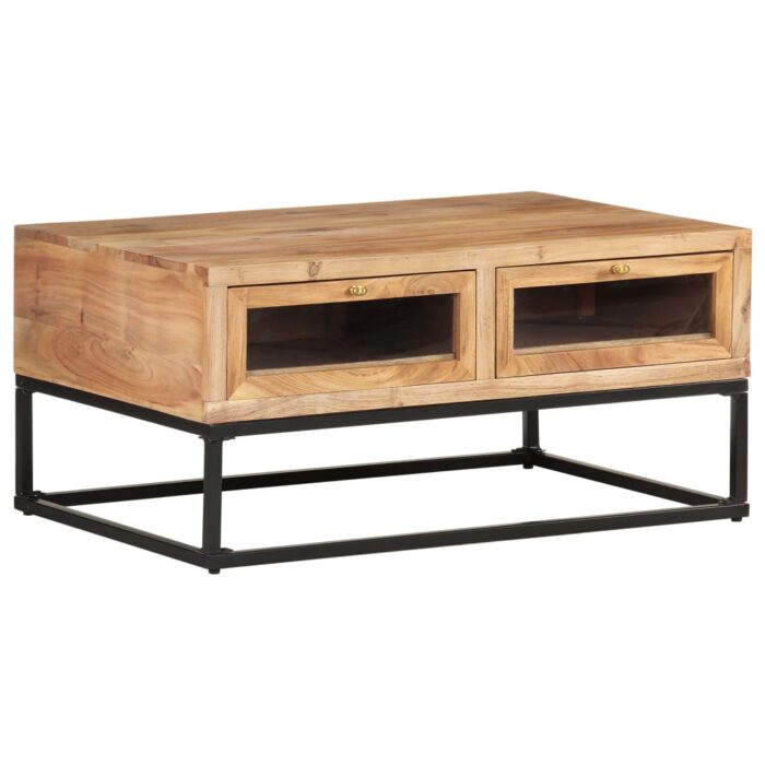 Table basse 90x60x40 cm Bois d'acacia massif – Image 9