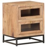 Table de chevet 40x30x50 cm Bois d'acacia massif – Image 9
