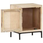 Table de chevet 40x30x50 cm Bois de manguier et canne naturelle – Image 4