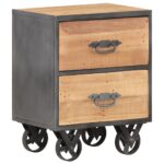 Table de chevet 40x30x51 cm Bois de récupération solide – Image 10