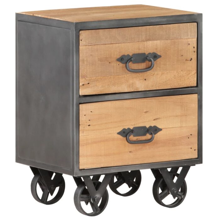 Table de chevet 40x30x51 cm Bois de récupération solide – Image 12