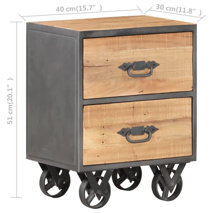 Table de chevet 40x30x51 cm Bois de récupération solide – Image 9