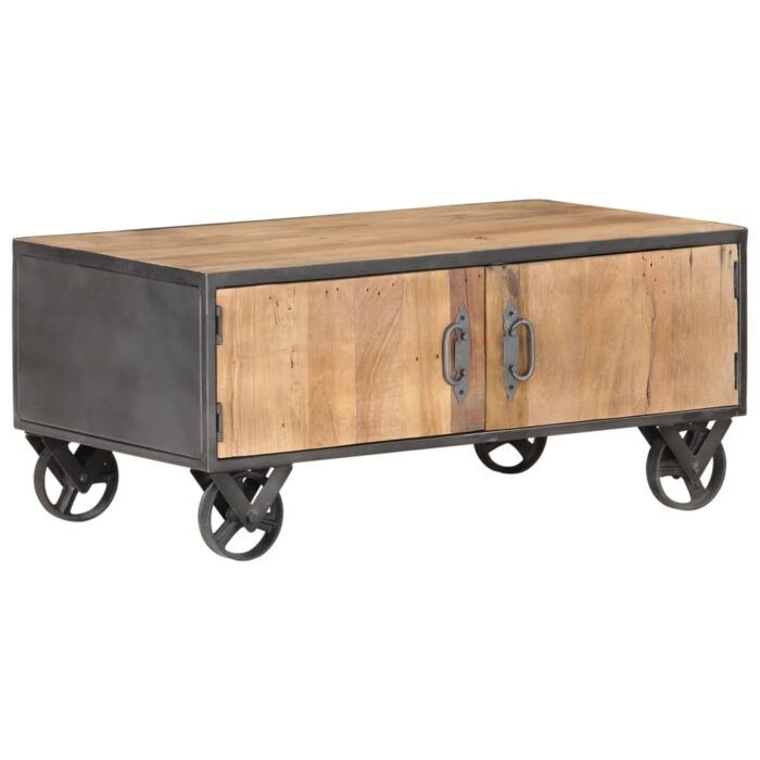 Table basse 90x50x39 cm Bois de récupération massif – Image 10