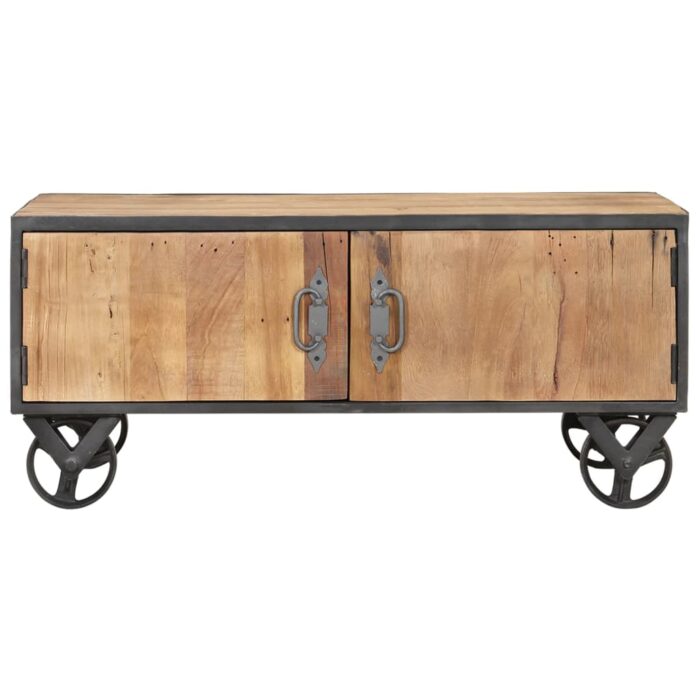 Table basse 90x50x39 cm Bois de récupération massif – Image 3