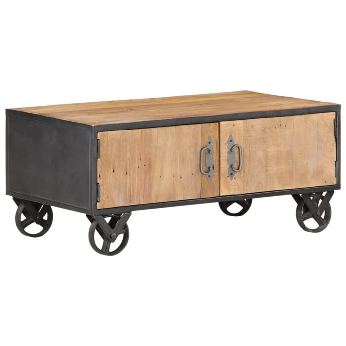 Table basse 90x50x39 cm Bois de récupération massif – Image 8