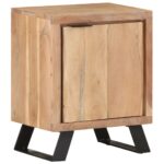 Table de chevet 40x30x50 cm Bois d'acacia avec bord naturel – Image 10