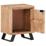 Table de chevet 40x30x50 cm Bois d'acacia avec bord naturel – Image 3