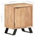 Table de chevet 40x30x50 cm Bois d'acacia avec bord naturel – Image 7