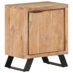 Table de chevet 40x30x50 cm Bois d'acacia avec bord naturel – Image 8