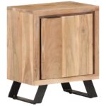 Table de chevet 40x30x50 cm Bois d'acacia avec bord naturel – Image 9