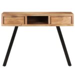 Bureau 107x45x79 cm Bois d'acacia solide avec bord naturel – Image 3