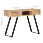 Bureau 107x45x79 cm Bois d'acacia solide avec bord naturel – Image 6