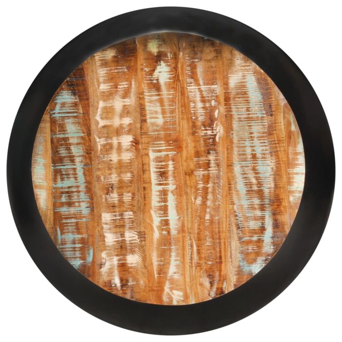 Table basse Noir 68x68x30 cm Bois de récupération solide – Image 2