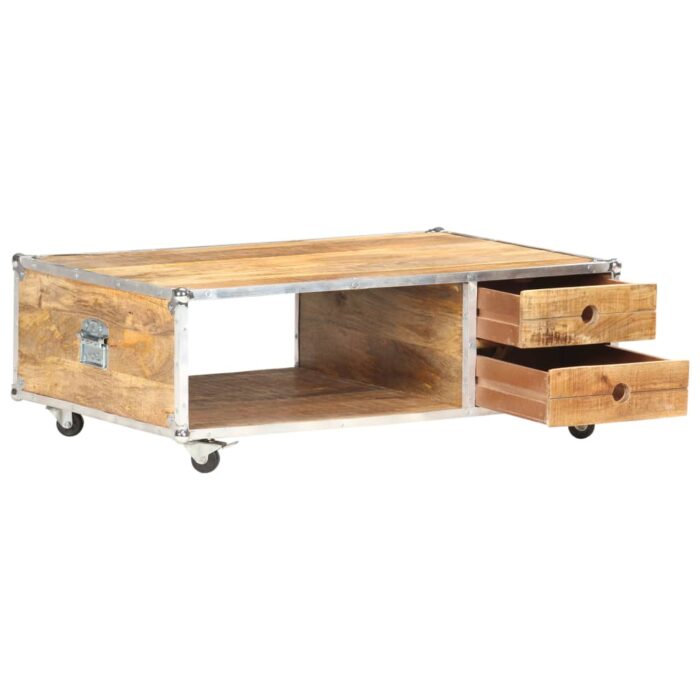 Table basse 89x59x33 cm Bois massif de manguier brut – Image 2