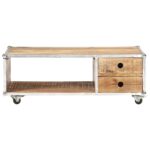 Table basse 89x59x33 cm Bois massif de manguier brut – Image 3