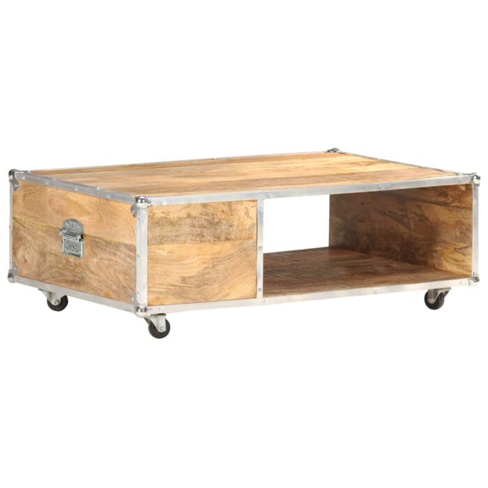 Table basse 89x59x33 cm Bois massif de manguier brut – Image 4