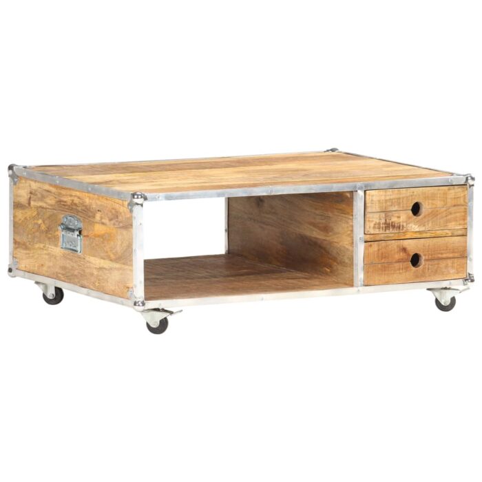 Table basse 89x59x33 cm Bois massif de manguier brut – Image 8