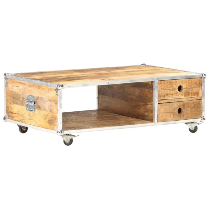 Table basse 89x59x33 cm Bois massif de manguier brut – Image 9