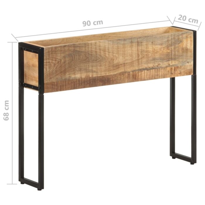 Jardinière 90x20x68 cm Bois de manguier brut – Image 4