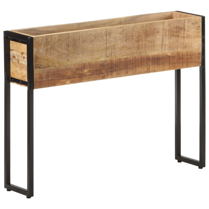 Jardinière 90x20x68 cm Bois de manguier brut – Image 5
