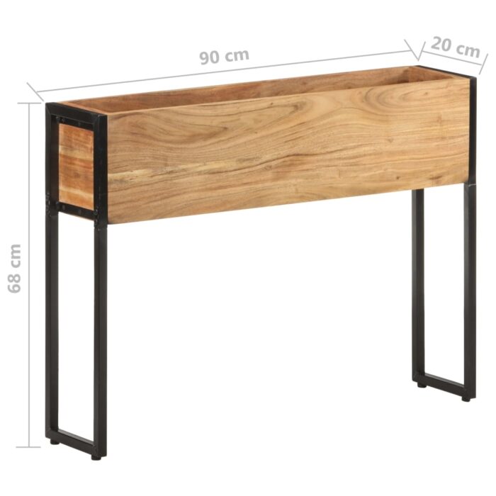 Jardinière 90x20x68 cm Bois massif d'acacia – Image 4