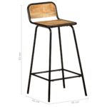 Chaises de bar lot de 4 bois de manguier solide – Image 6