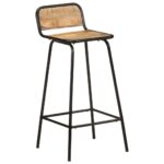 Chaises de bar lot de 4 bois de manguier solide – Image 8