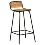 Chaises de bar lot de 4 bois de manguier solide – Image 9